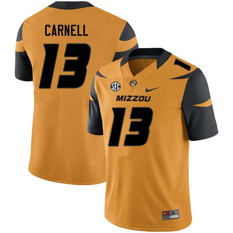 Men #13 Daylan Carnell Missouri Tigers College Football Jerseys Sale-Yellow